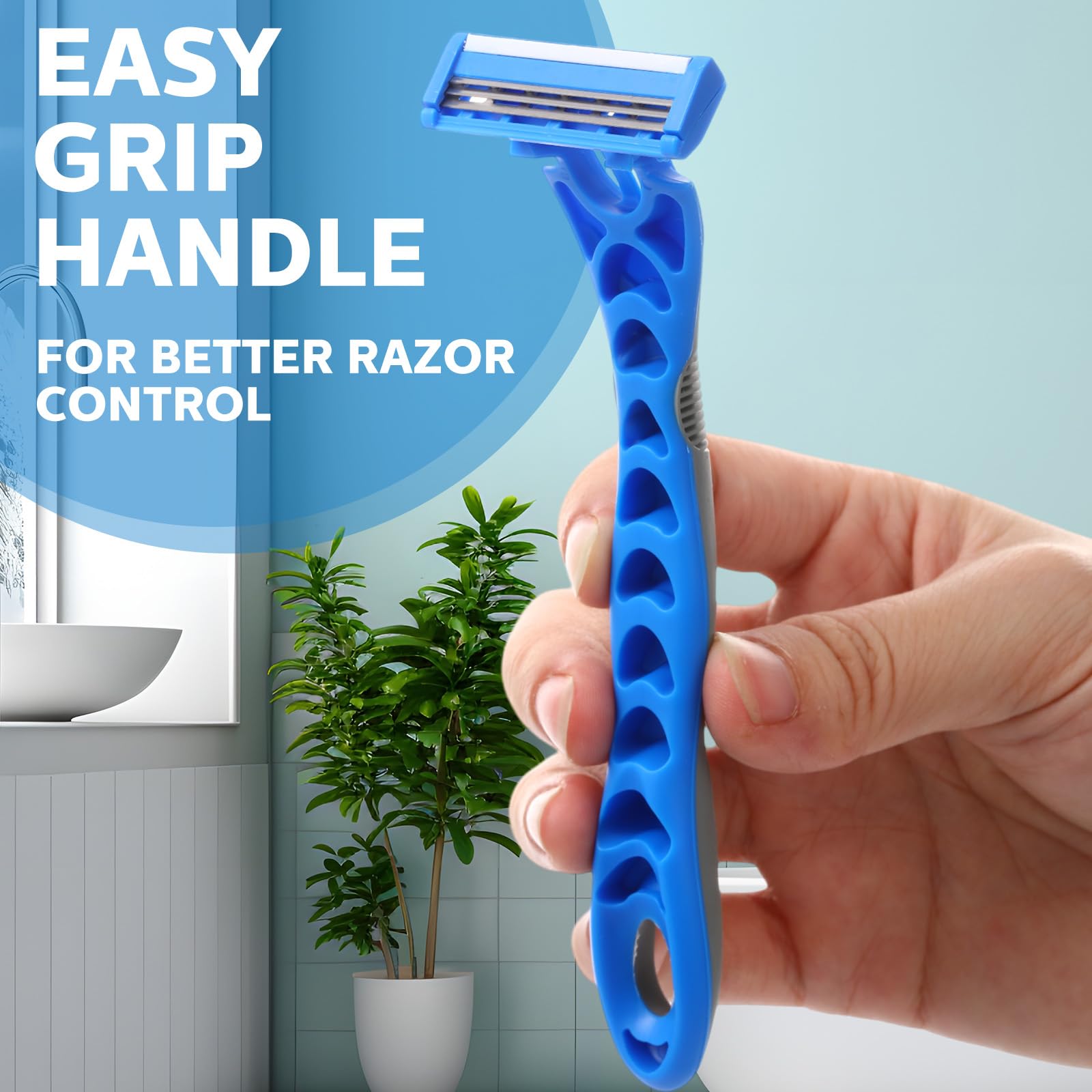 Leriton 10 Pcs Three Blade Disposable Razors for Men Bulk Men's 3 Blade Sensitive Skin Razor for Comfortable Shave