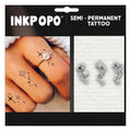 INKPOPO 3 Sheets Semi-Permanent Tattoos for Adults, 7-15 Days Longwear, Waterproof & Realistic Finish, Adult Art Temporary Tattoos, Finger Tattoo Series 123