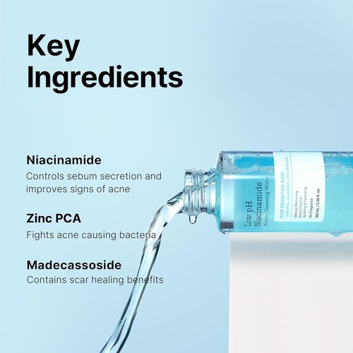 COSRX Low pH Niacinamide Micellar Cleansing Water - Gentle Facial Wash for Sensitive Skin | 3.38 fl. oz.