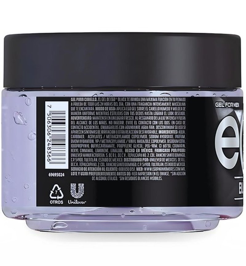 Gel eGo Black, 450 ML Gel Exclusively Made for Men with Irresistible Fragrance for Her (BLACK 450ML), Clear