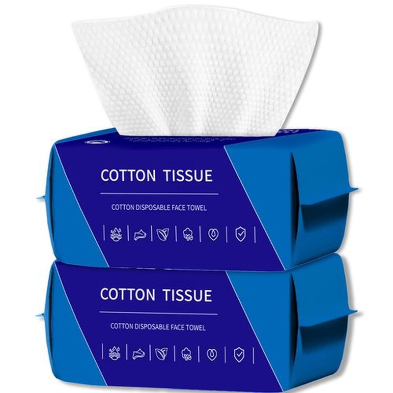 200 Count Disposable Face Towel, Dual-Textured Clean Wipes – Dry/Wet Use, Ultra-Soft Facial Towels, Lint-Free Face Towel Disposable for Women Cleansing, Makeup, Travel