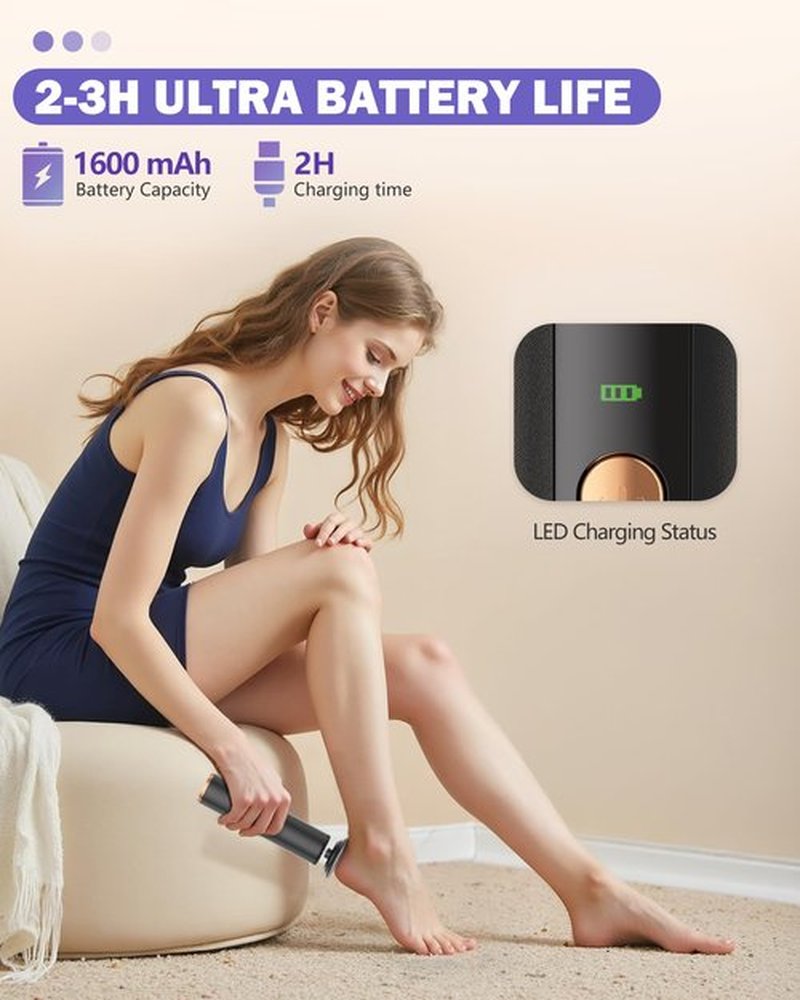 AvantShine Electric Foot Callus Remover, Callus Remover for Feet with 60 Pcs Sandpaper Discs, Rechargeable & Adjustable Speeds LED Display, 2-in-1 Electric Foot File for Dead Skin Removal & Nail Care
