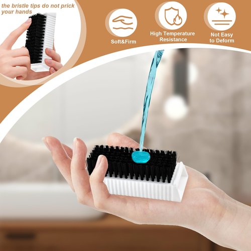 Aemygo 8 Pcs Hand Scrub Brushes for Nail Cleaning, Soft Fingernail Brush Non-Disposable Surgical Scrub Brushes with Nail Cleaner, Plastic Double-Sided Hand and Nail Cleaning Brush for Men Women Kids