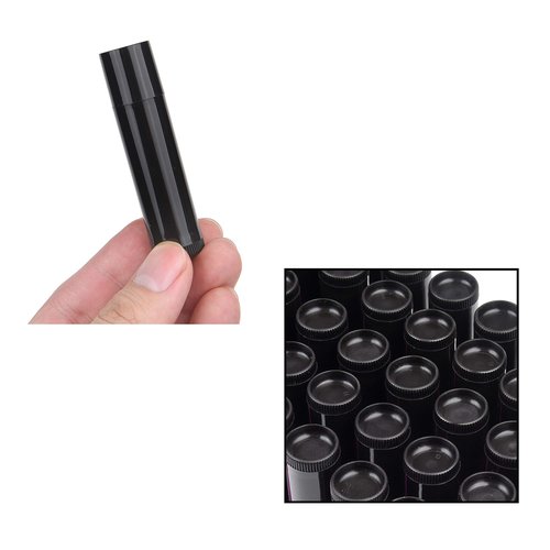 Lip Balm Container Kit - 50x Lip Balm Tubes (Black), 50x Writable Sticker (3 colors), 50x Printed Stickers (Transparent) - for DIY Lip Balm - DIY Homemade Cosmetics - Home Travel Gift Idea