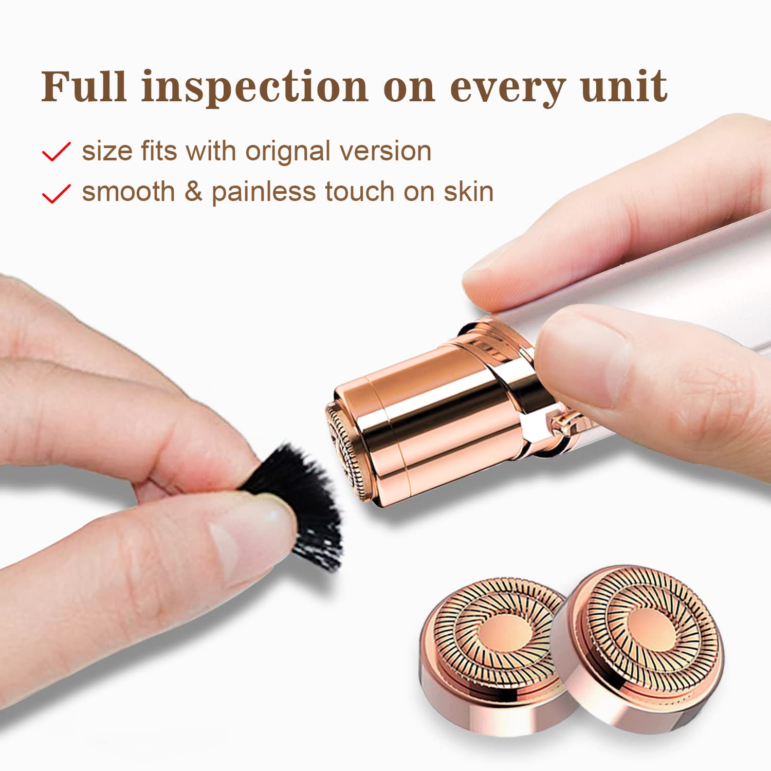 Gen 2 Replacement Heads Compatible with Flawless Facial Remover, 3 Pack