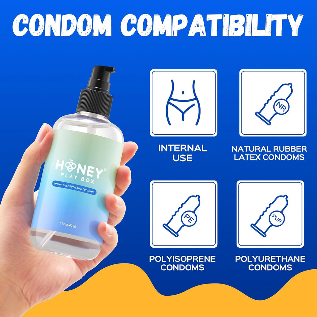 Water Based Lube - 8 Fl Oz Personal Lubricant for Men, Women & Couples | Flavorless, Non-Sticky & Easy to Clean