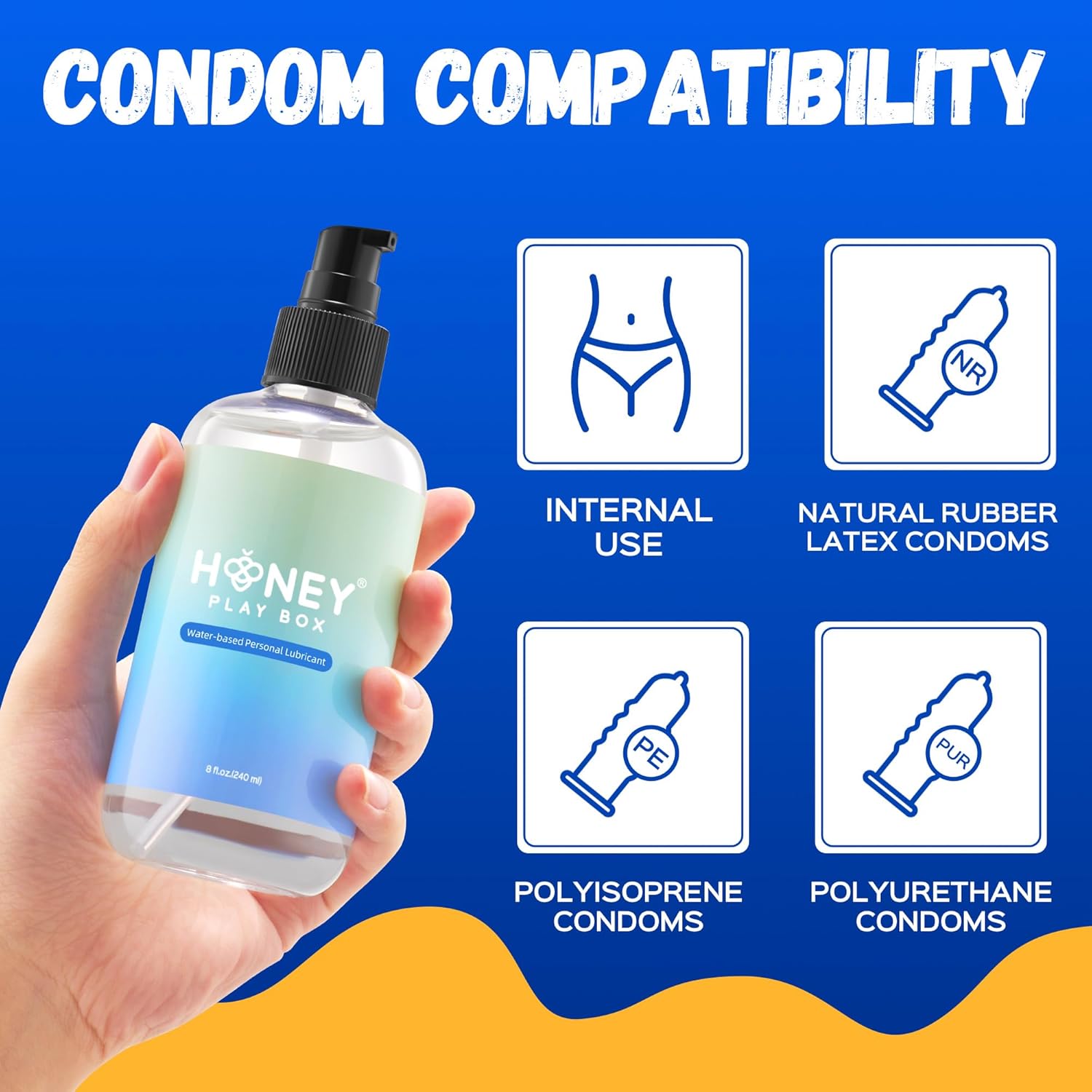 Water Based Lube - 8 Fl Oz Personal Lubricant for Men, Women & Couples | Flavorless, Non-Sticky & Easy to Clean