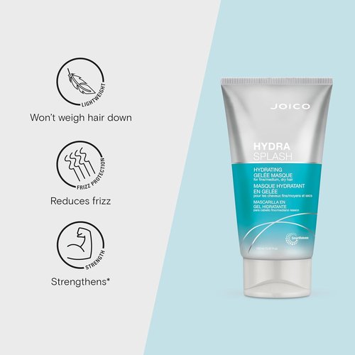 Joico HydraSplash Hydrating Gelée Masque - Replenish Hydration & Boost Shine for Fine to Medium Dry Hair | Enriched with Sea Kelp & Coconut Water