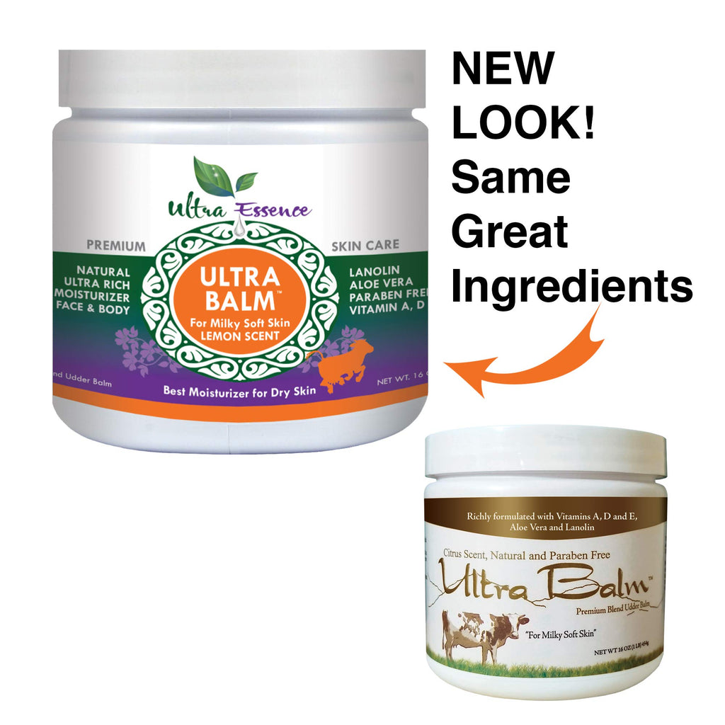 Ultra Balm Daily Moisturizer 16 oz For Dry Itchy Skin, Psoriasis and Eczema, Contains Lanolin, Vitamins A, D & E, Aloe Vera, To Moisturize Face, Body, Dry Hands & Cracked Heels (Lemon)
