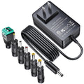 SoulBay 24V 1.5A Power Adapter AC 100-240V to DC 24 Volt 1500mA Switching Power Supply Charger with 6pcs Adapters for Massage Gun LED Strip Light CCTV Camera Diffuser Humidifier Soundbar Printer