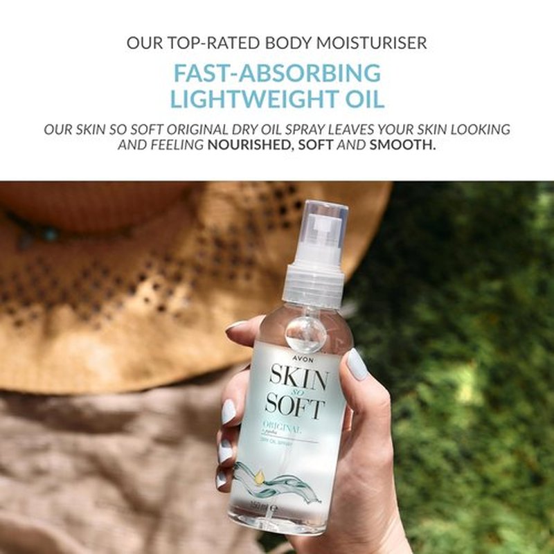 AVON SKIN SO SOFT Original Jojoba Oil Spray – Lightweight DRY Oil with Natural Moisturizing JOJOBA for Silky Smooth, Hydrated Skin 5.Fl Oz (3 PACK)