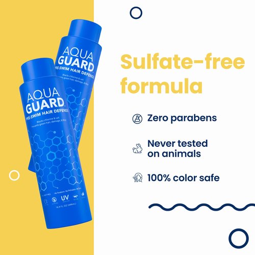 AQUA GUARD Pre-Swim Hair Defense | Family Size, Family Results | Prevents Chlorine Damage + Softens Hair While Swimming | Made in California | 16.9 oz (2-Pack)