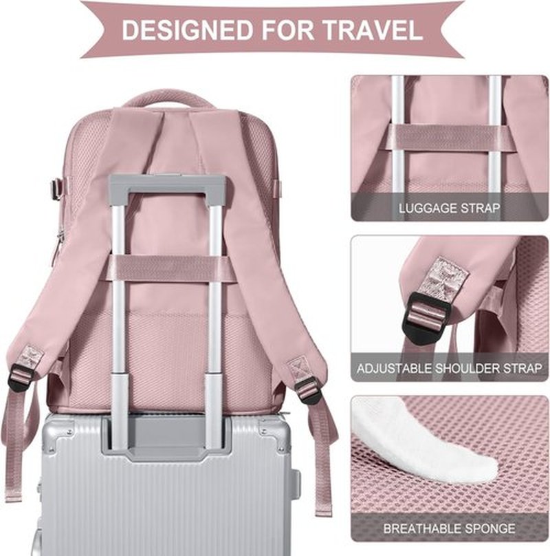 Coowoz Travel Backpack - Waterproof Hiking Backpack for Men & Women | Casual Daypack (Pink/Purple)