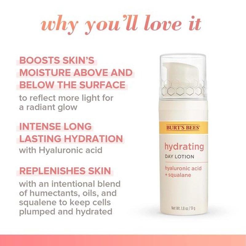 Burt's Bees Truly Glowing Day Lotion - Hydrating Formula for Dry Skin | 1.8 Fl Oz