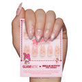 Glamnetic x Hello Kitty® and Friends Press On Nails - My Melody™ | Short Almond Gold Foil 3D Graphic Fake Nails in a Glossy Finish | 15 Sizes - 30 Nail Kit with Glue