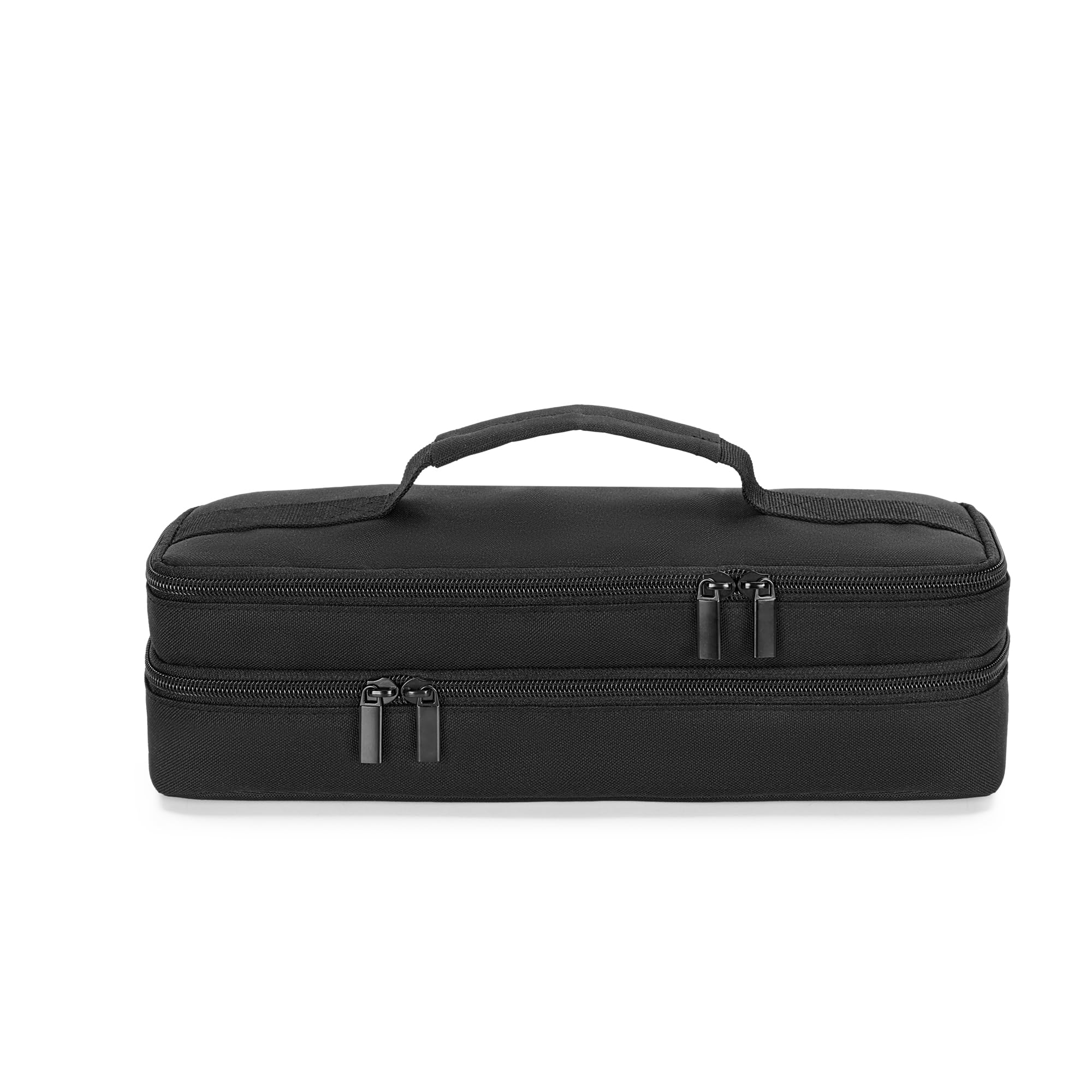 Yarwo Portable Printer Case Compatible with Phomemo M08F, Itari M832, JADENS, Aixiqee, MUNBYN and Most Wireless Thermal Printer, Double-Layers Mobile Printer Storage Bag for Papers & USB Cable, Black