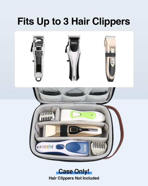 Luxtude Hair Clipper Case Travel, Portable Barber Case Organizer, Sturdy Trimmer Bag, Barber Accessories for Wahl 5Star/Hatteker/Oneisal/Andis Grooming