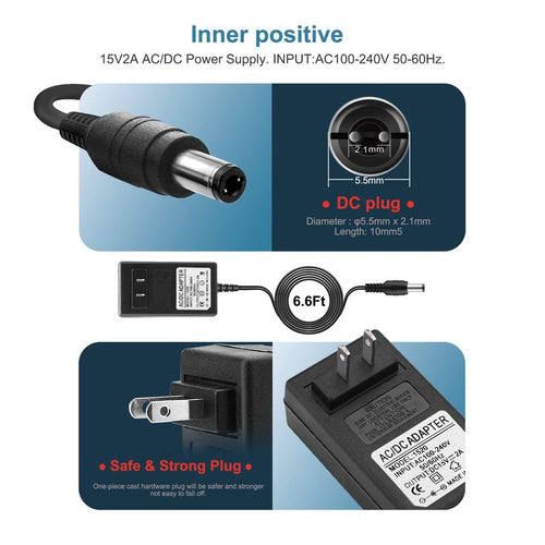15V 1.5A 2A AC/DC Power Adapter Charger for Theragun mini 1.0, Theragun Prime G4/Prime Pro Massager Gun, Hyperice Normatec 3, 2.0, 2.0 Pro Leg System Pulse Recovery Massage Device Power Cord