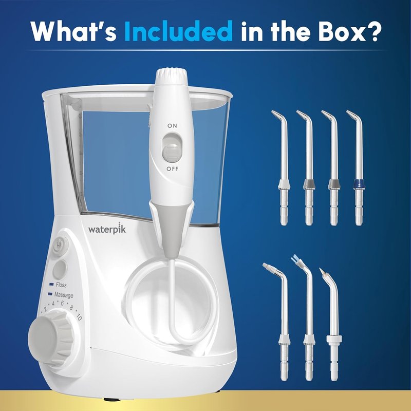 Waterpik Aquarius Water Flosser - Electric Dental Care with 10 Settings & 7 Tips | ADA Accepted, White WP-660