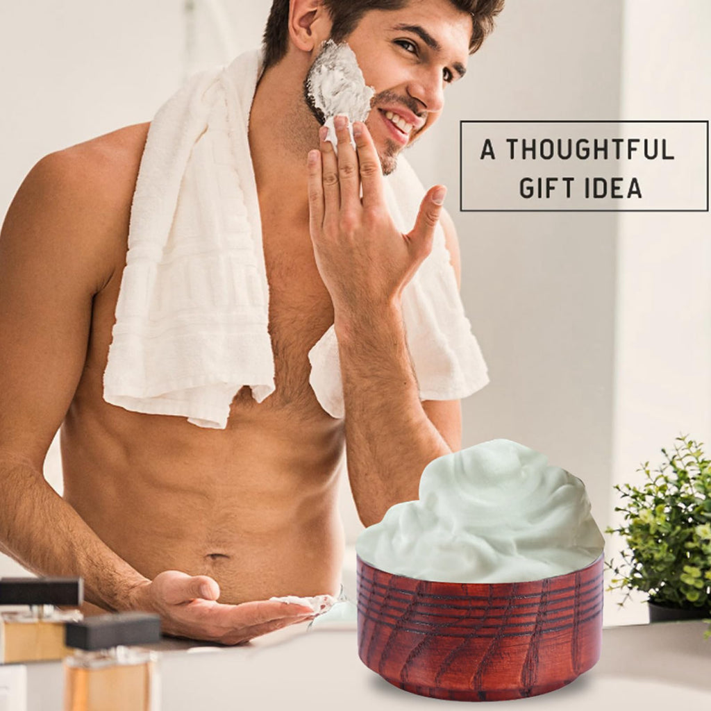 Saluaqui Wood Shaving Soap Bowl Cup Mug Tool, Man Shaver Cleansing Foam Round Lightweight Firm Environmental, Delicate Appearance, Good Mood When Shaving