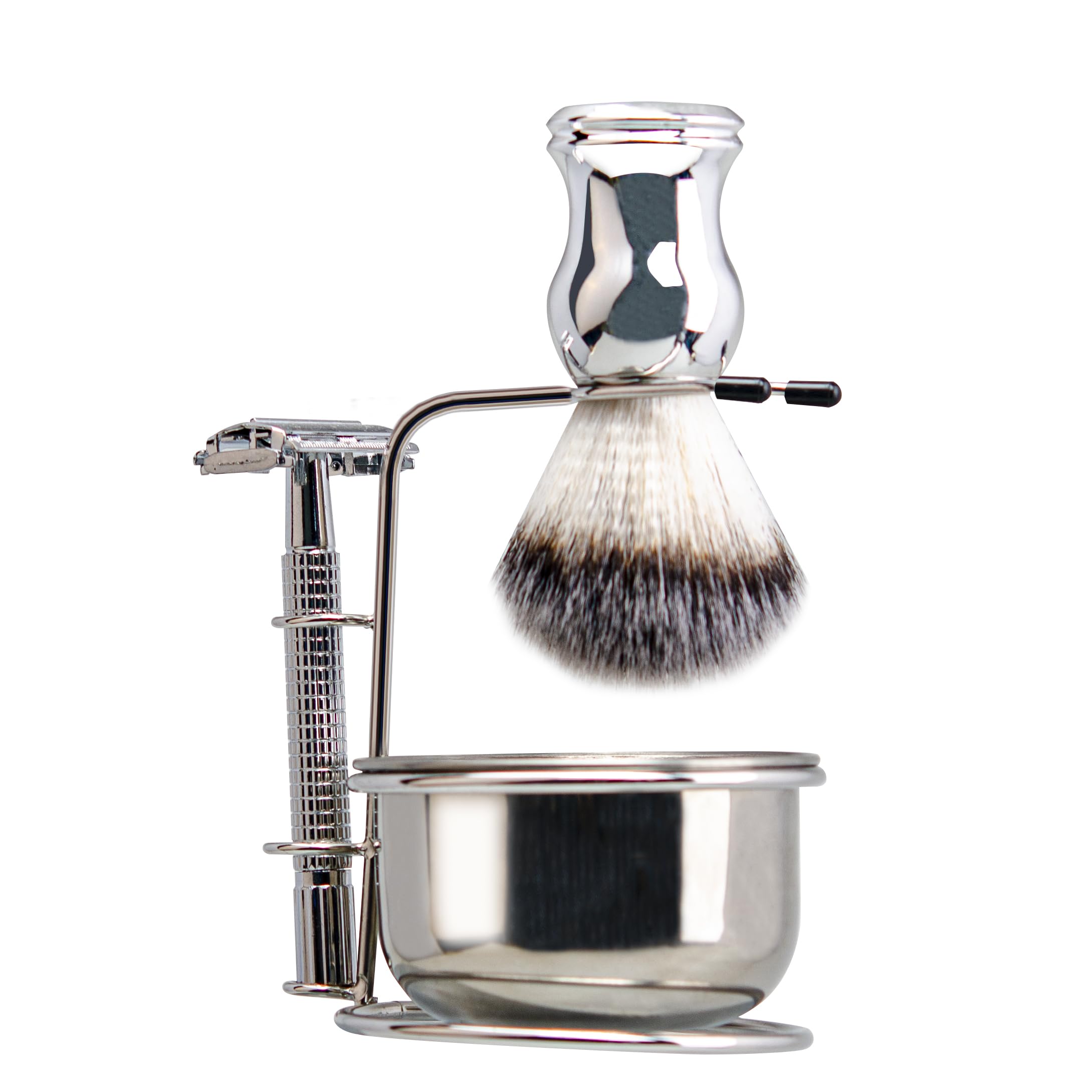 Barber Straight Razor Kit Durable Barber Straight Edge Razor Kit with 10 Double Edge Straight Razor Blades,Shaving Bowl and Stand,Shaving Brush with Wood Handle,Shaving Kit for Men