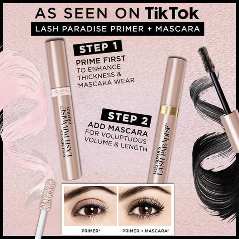 L'Oreal Paris Voluminous Lash Paradise Waterproof Mascara - Volumizing & Lengthening Eye Makeup, Black, 0.25 Fl Oz
