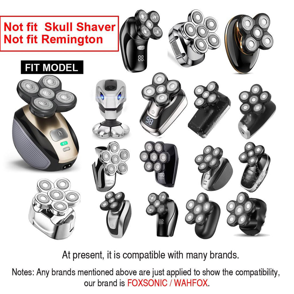 Universal 3 PCS 5 Blades Head Shaver Replacement Heads for Mainstream Shaver Brands, Eelectric Shaver Replacement Replacement Blades (1 Gold + 2 Silver)
