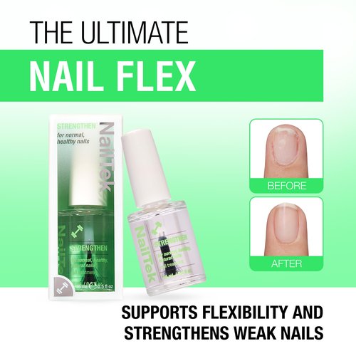 Nail Tek Nail Strengthener Formula 1 – Strengthening Nail-Polish Treatment for Normal & Healthy Natural Nails Growth, 0.5 fl oz
