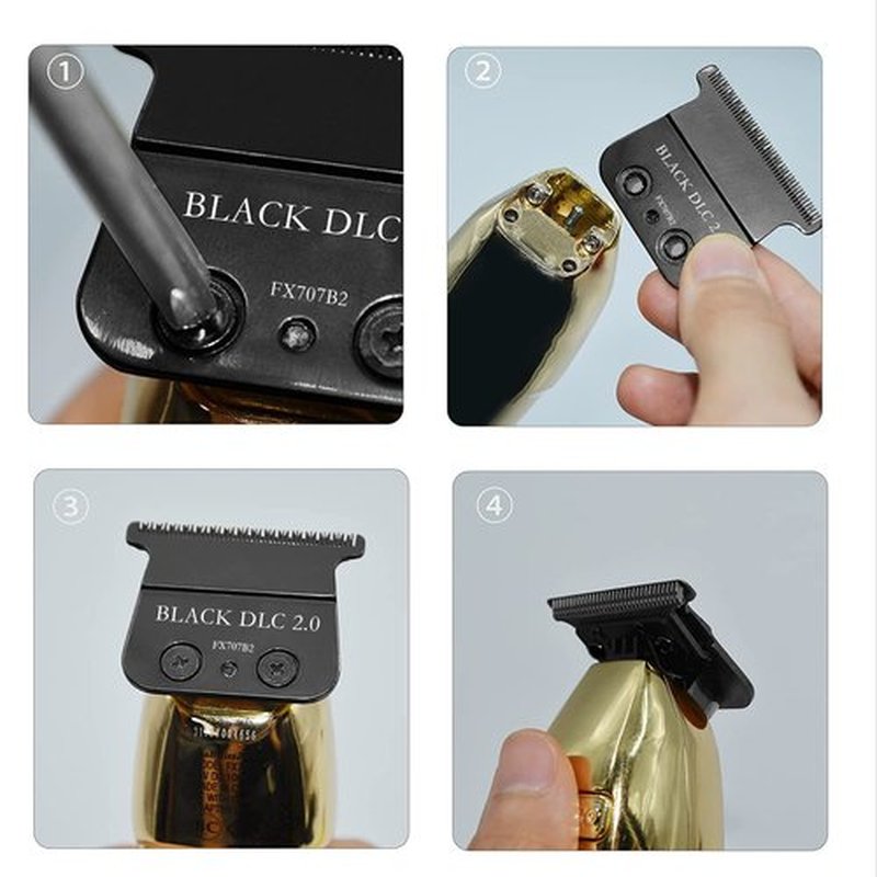 DODAER FX707B2 DLC Replacement Blades Compatible with BaBylissPRO Hair Trimmers FX787 and LoPROFX Trimmers FX726,2 Pack