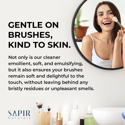 Bare Essentials Premium Makeup Brush Cleaner - Ultimate 10 oz Solution for Flawless Brushes