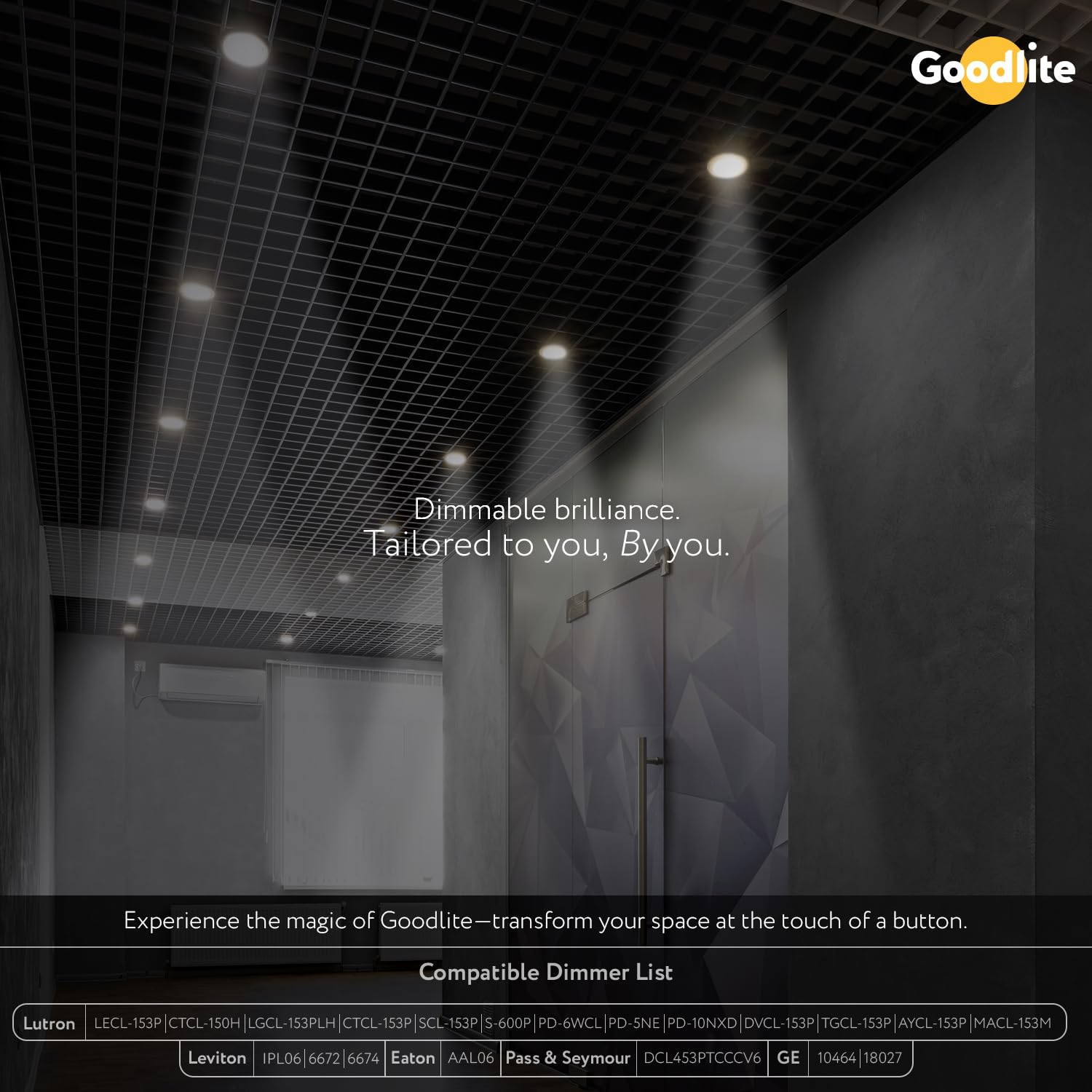 Goodlite 5" White LED Regress Round Slim - Recessed Downlight, 23W, 1800 Lumens, Dimmable, 5CCT 27K-30K-35K-41K-50K, 120 Volts, CRI 90, ETL & Wet Rated, 50k Hr Life, 1ct. (G-20242)