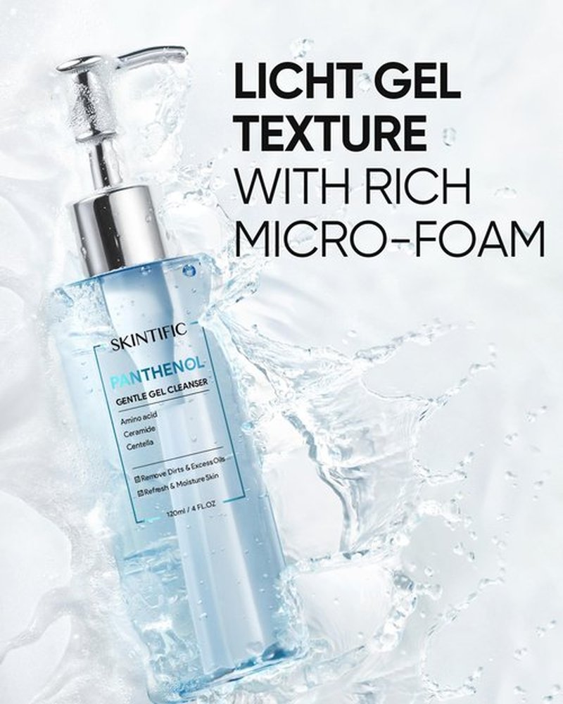 SKINTIFIC Panthenol Gentle Foaming Facial Cleanser | Daily Oil Control Face Wash, Soothes Troubled Skin, Amino Acid + Ceramide, Balances Skin Barrier, Smooth & Refreshed Complexion(120ml)