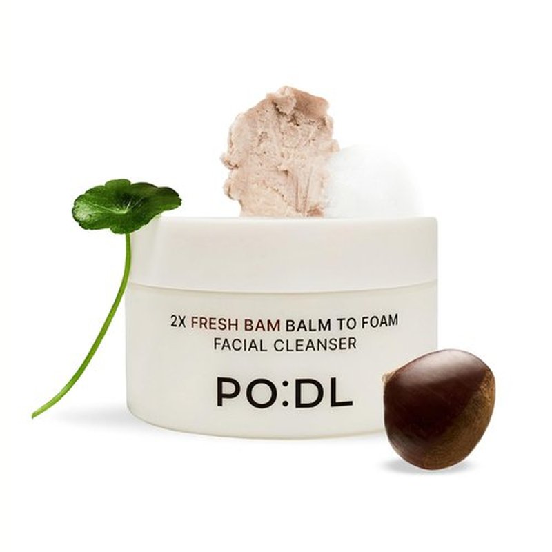 PODL Balm to Foam Cleanser - Deep Cleansing Makeup & Sunscreen Remover | Exfoliating Vegan Skincare | 4.39 fl oz