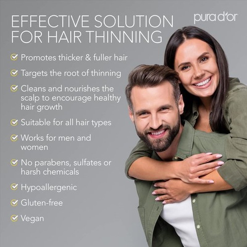 PURA D'OR Deep Moisturizing Biotin Conditioner Thickens, Softens, & Moisturizes Dry, Frizzy, Damaged Hair w/Argan Oil, Pumpkin, Rosemary, Honeysuckle, Vitamin E, Men & Women, 24oz