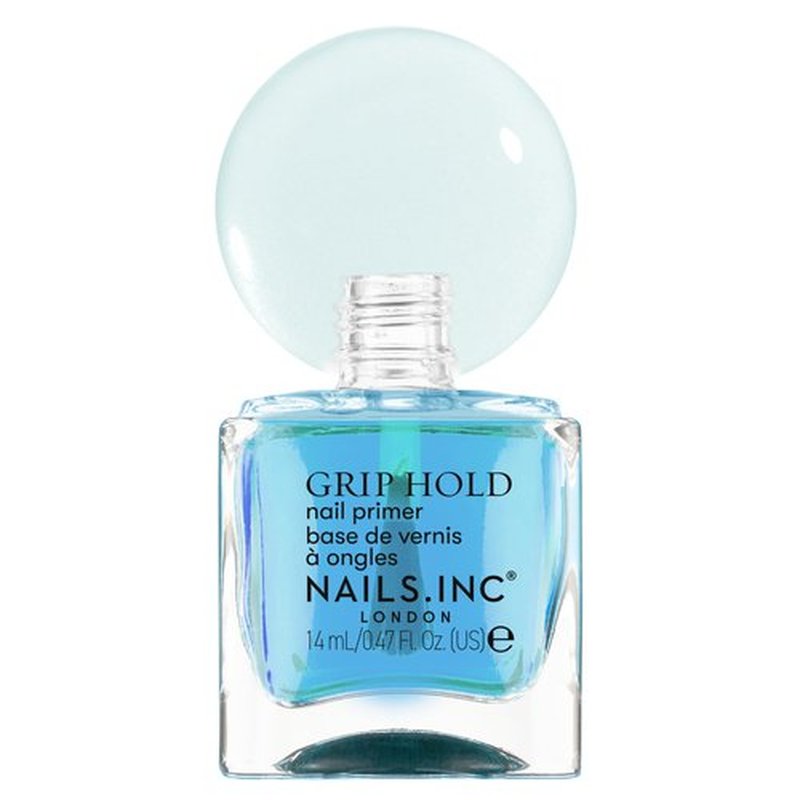 Nails Inc Grip Hold Primer Base Coat With AHA's, Advanced Polish Adhesion, Color Locking Formula, Improves Nail Lacquer, Long Wear, Smoothening Care, Priming Base Coat, 0.47 Fl Oz