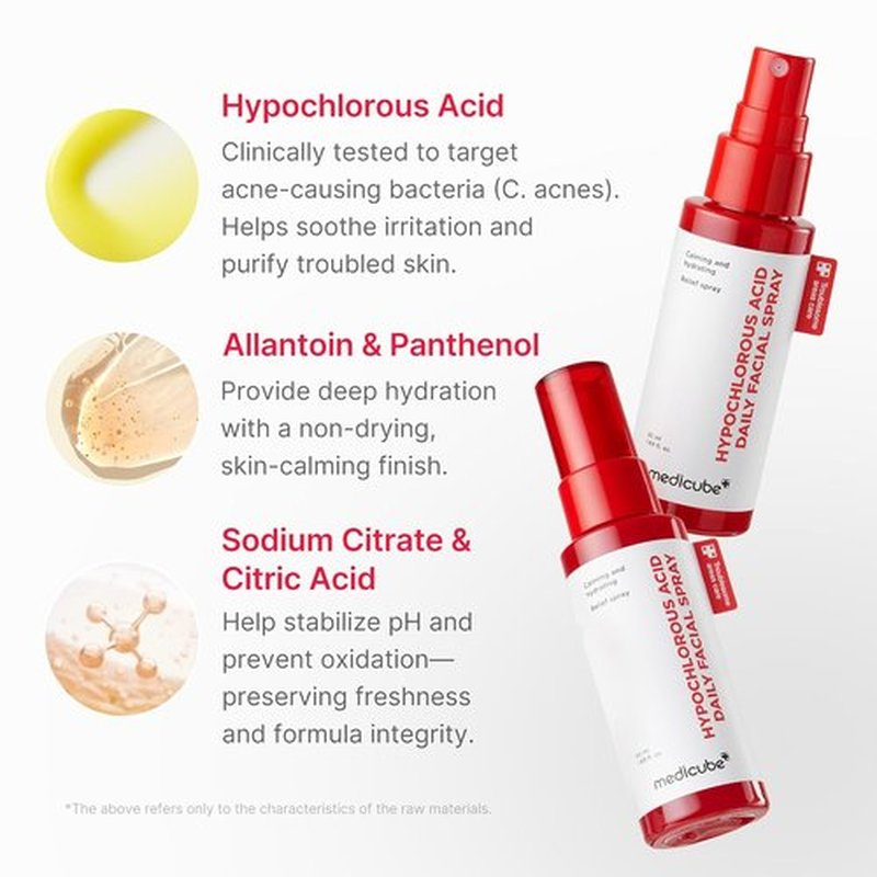 Medicube Power Soothing Spray - Hypochlorous Acid Facial Mist for All Skin Types | 1.69 fl. oz | Daily Calming Solution
