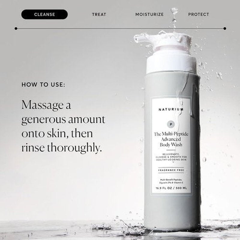 Naturium Multi-Peptide Body Wash - Rejuvenate & Cleanse with Rice Amino Acids & Vitamin E | 500 mL