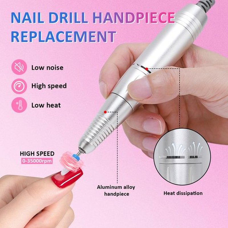 Nail Drill Handpiece Replacement,Nail Art Drill Handpiece Nail Drills Handle Machine Electric Acrylic Gel Nail Polishing Sanding Replacement Handle