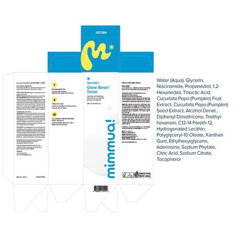mimmua! Glow Reset Toner | Korean Clinic Skincare - Thioctic Acid & Niacinamide 5% | Gentle Exfoliation w/Pumpkin Extract | Fades Dark Spots & Acne Scars | Deep Hydration | 250ml /8.45 Fl Oz