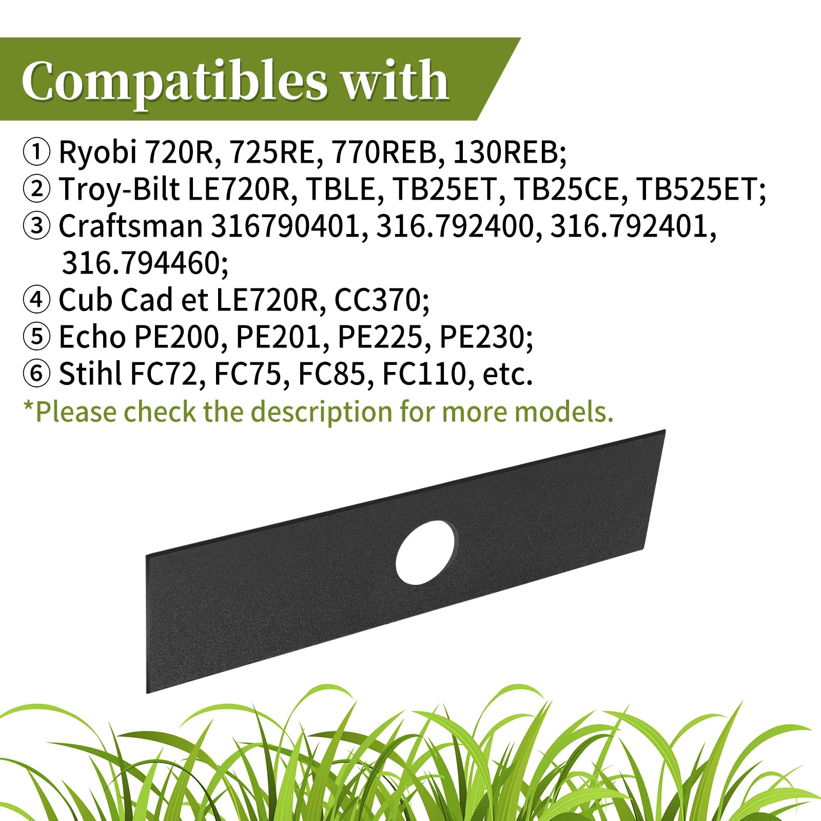 2 Pack 613223 Edger Blades Compatible with S tihl Ryobi Echo Craftsman Troy-Bilt Edgers 7-1/2" Replacement Blades for String Trimmer Edger Attachment, Replace 720237001, 791-613223B, 4133-713-4102