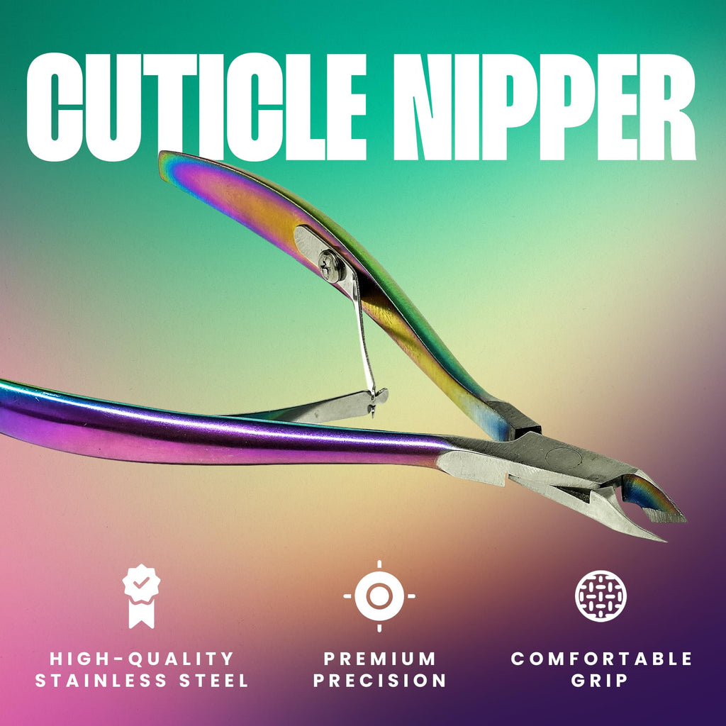 V Beauty Pure Cuticle Nippers - Stainless Steel Nail Cleaner Cuticle Remover for Clean & Healthy-Looking Fingernails & Toenails - Professional Nail Cuticle Trimmer for Salon & Home Manicure & Pedicure