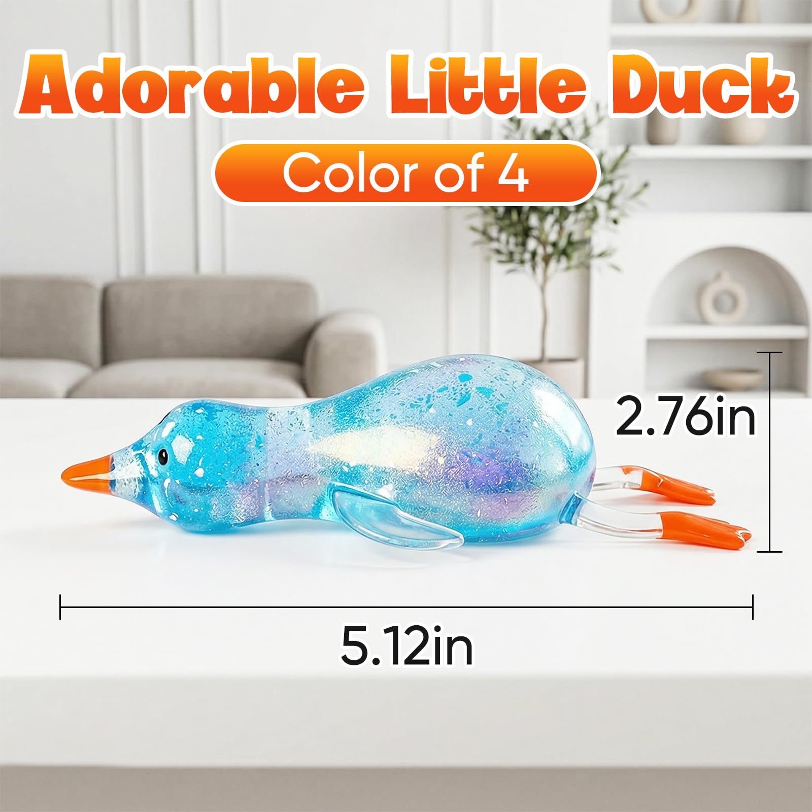Cute Duck Squishy Sugar Stress Ball,Soft Duck Stress Relief Slow Rise Relaxing Sensory Fidget Toy for Anxiety Relief, Suitable for Adult use in Offices and Homes(Yellow)