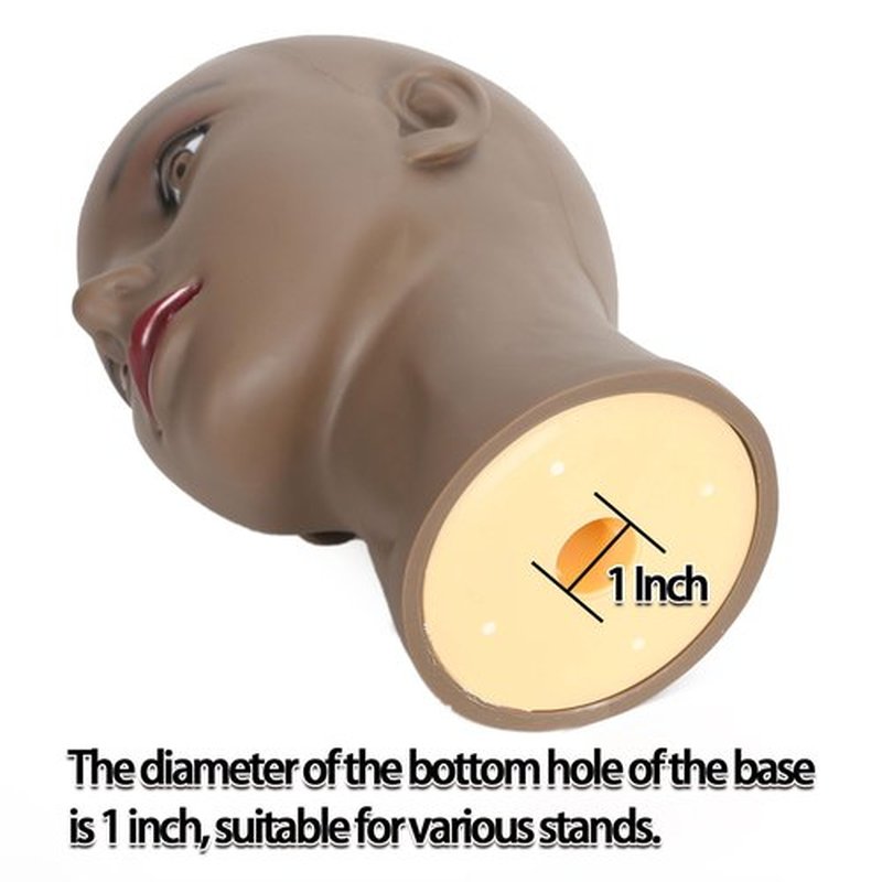TKIMHEQ Bald Female Mannequin Head Makeup Training Head Wig Head Professional Cosmetology for Wig Making and Display Hat Helmet Glasses Display Head Model with Free Clamp Stand