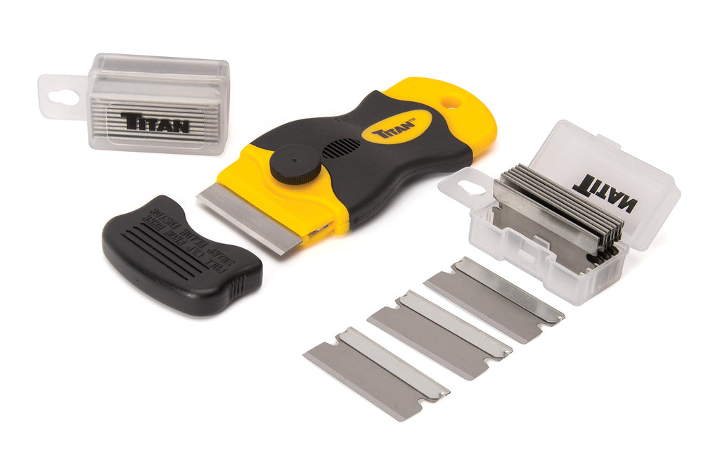 Titan Tools 17015 4-Inch Mini Razor Scraper with (21) #20 Steel Blades