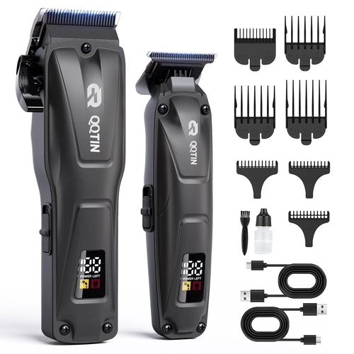 QQTIN Hair Clippers for Men, Cordless Hair Trimmer for Hair Cutting with Long Battery Life, 8500RPM Electric Clippers and Trimmers Set for Self-Haircut and Family Use (Carbon Grey)