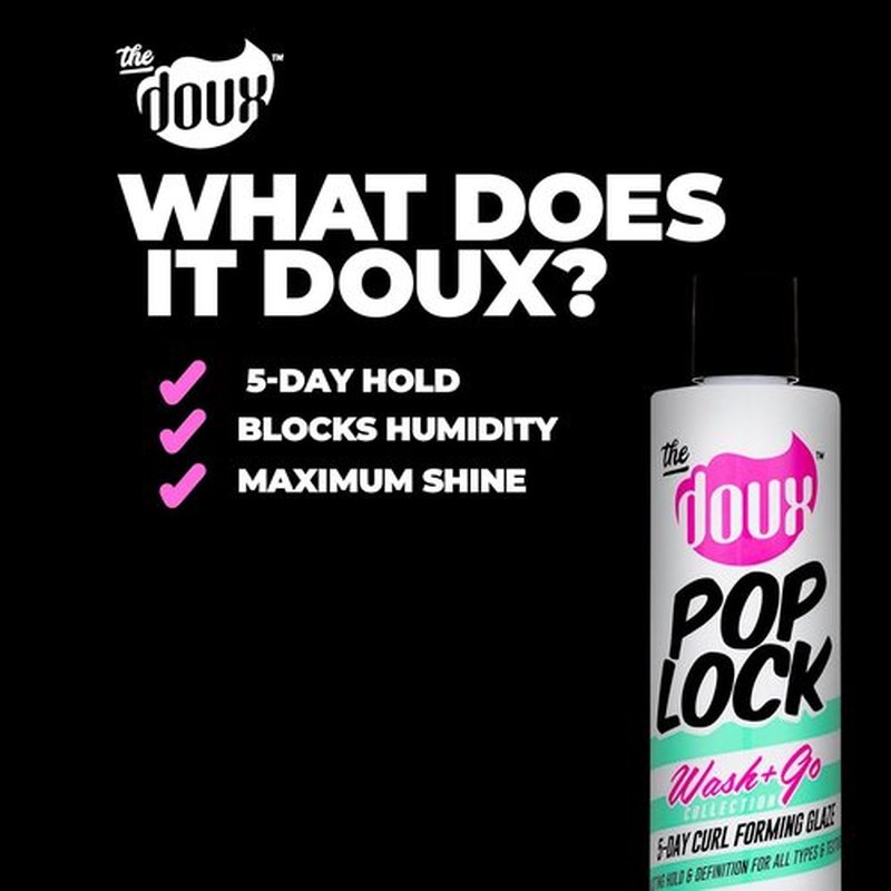 Doux POP LOCK Curl Forming Glaze - 5-Day Anti-Humidity Gel with Honey & Argan Oil for Natural Hair