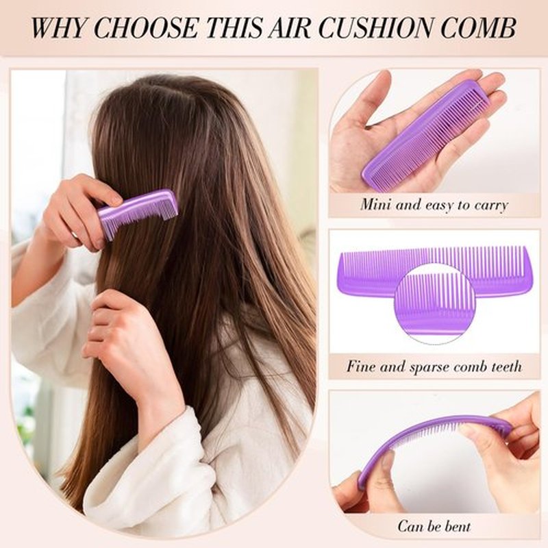 30 Pcs Mini Wet Hair Brush and Wide Hair Combs, Travel Detangling Brush for Most Hair Types Mini Brush Bulk for Easter Basket Stuffers