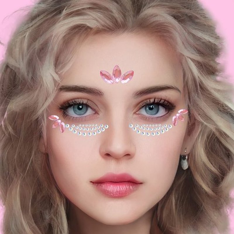Le Fu Li 9 Sheets Eye Body Face Gems Makeup Jewels Rhinestone Stickers Self Adhesive Crystal Rainbow Makeup Diamonds Face Stick Gems for Women Festival Accessory and Nail Art Decorations