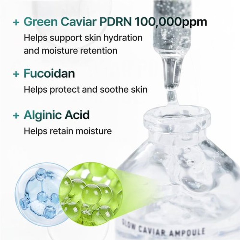 SELEVE Glow Caviar Ampoule – Intensive Hydration & Radiance Serum with Liposomal PDRN, Green Caviar Extract, Niacinamide & Ferulic Acid. Sensitive, Dry Skin, Korean Skincare (1.69 fl oz / 50 ml)
