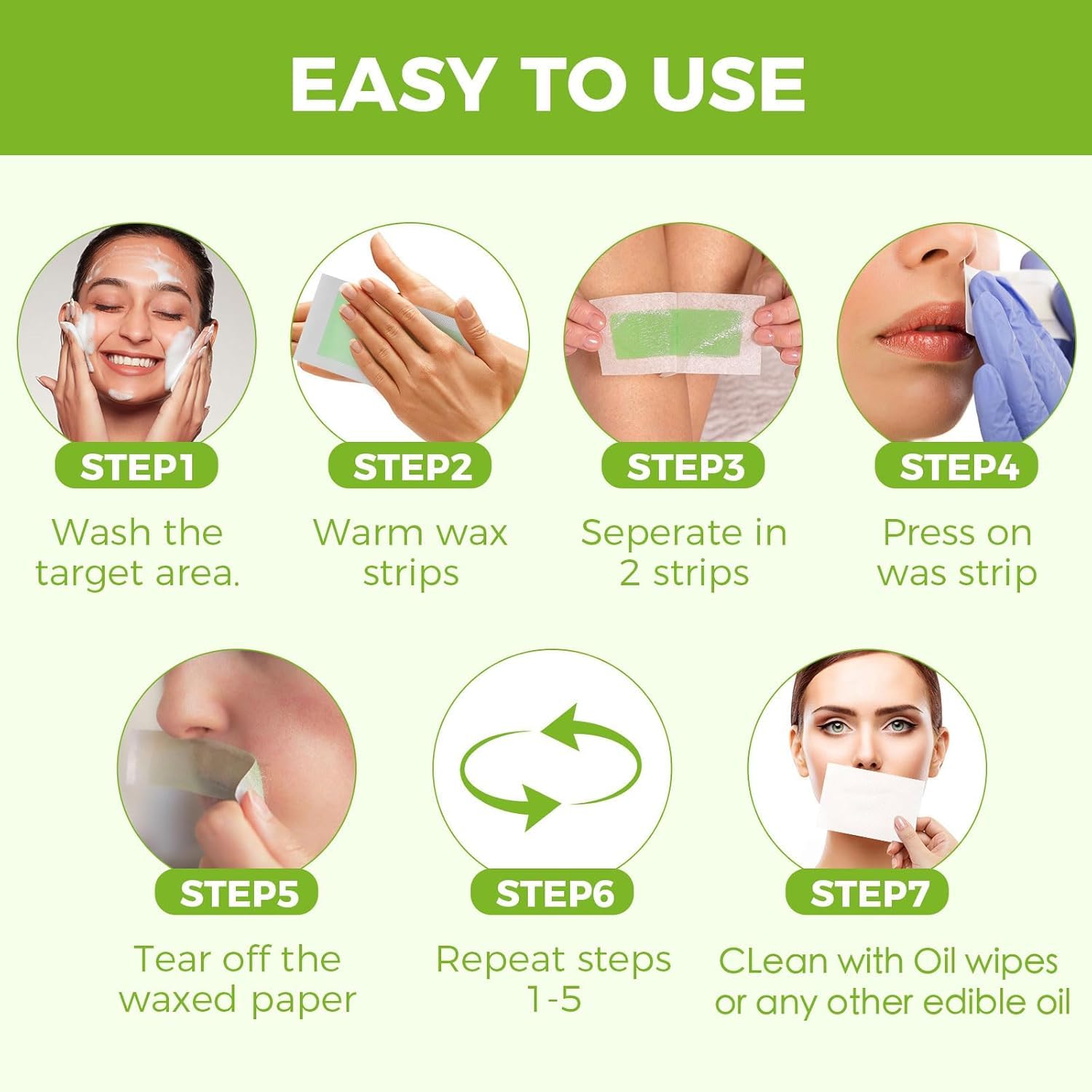 Evervines Body Wax Strips for Hair Removal: 60 Strips (40 Large, 20 Small) & 5 Oil Wipes – Gentle & Fast for Body & Face – Ideal for women& Men Home & Travel